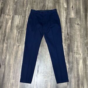 Wallace & Barnes Men's Dress Pants Size 28 Navy Blue Classic Fit Formal